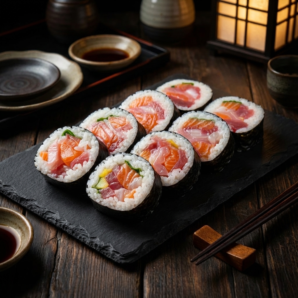 具材たっぷりの海鮮太巻き